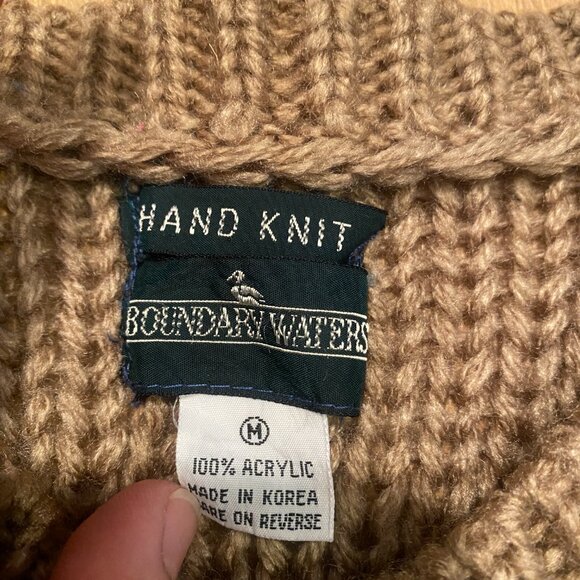 BOUNDARY WATERS CHUNKY HAND KNIT SWEATER VEST S M - Picture 8 of 9